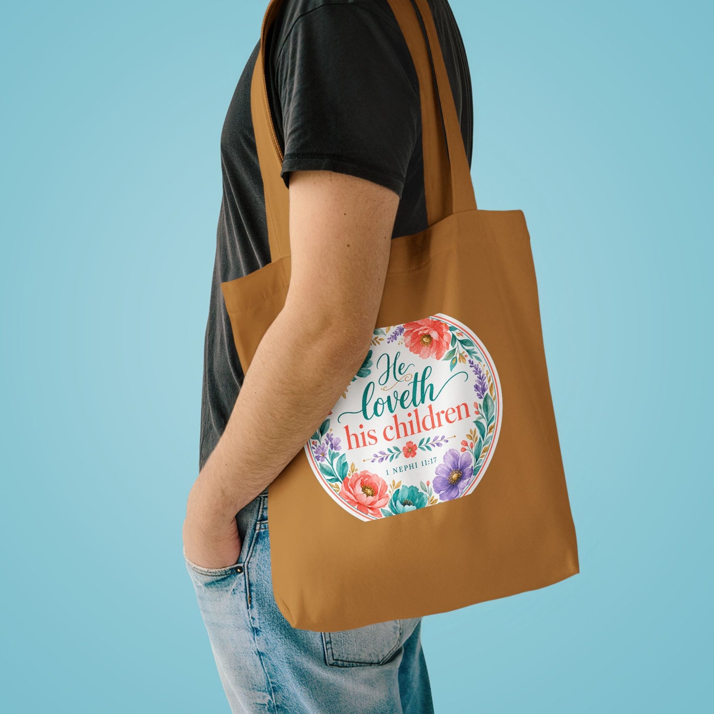 He loveth his children — 1 Nephi 11:17 Canvas Tote