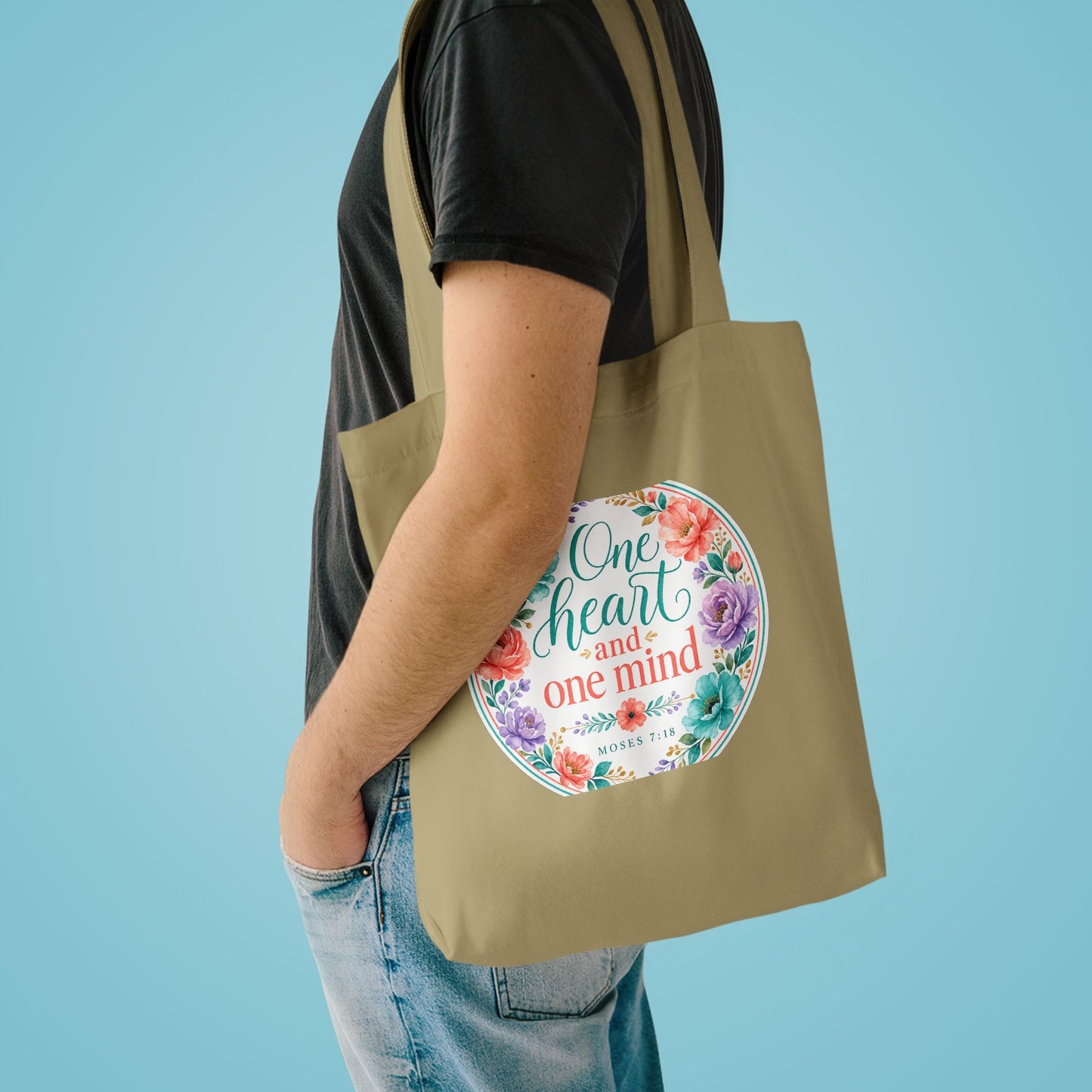 The Lord called his people Zion, because they — Moses 7:18 Canvas Tote